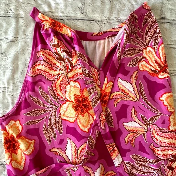 Loft Pink Mosaic Mini Halter Swing Dress - Picture 5 of 7